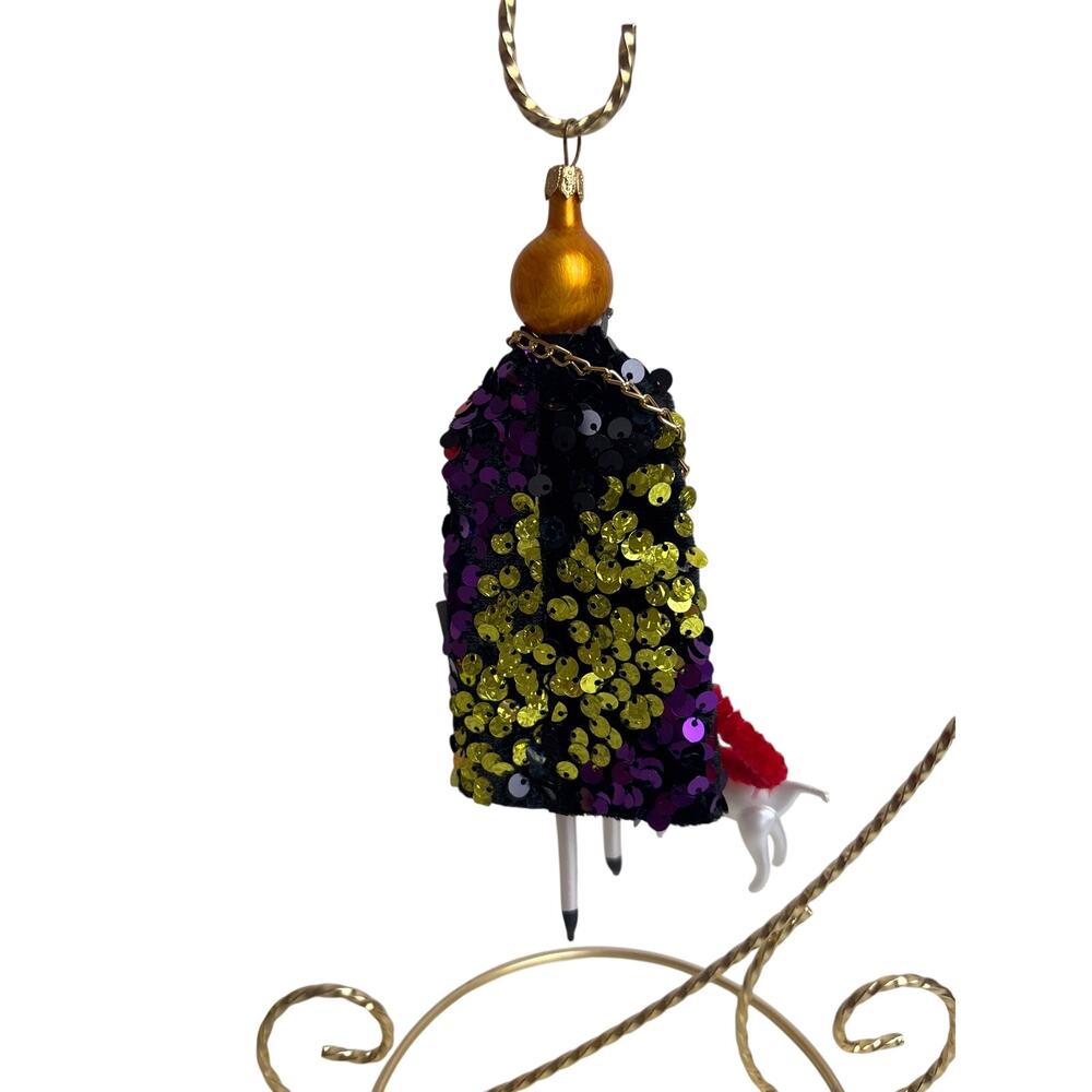 De Carlini Neiman Marcus Lady Ornament Sunglasses Sequin Coat Dog Italy Glass - Picture 7 of 8